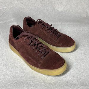 Vince Low Gum Suede lace up Sneakers Men's size US 9 Maroon Casual